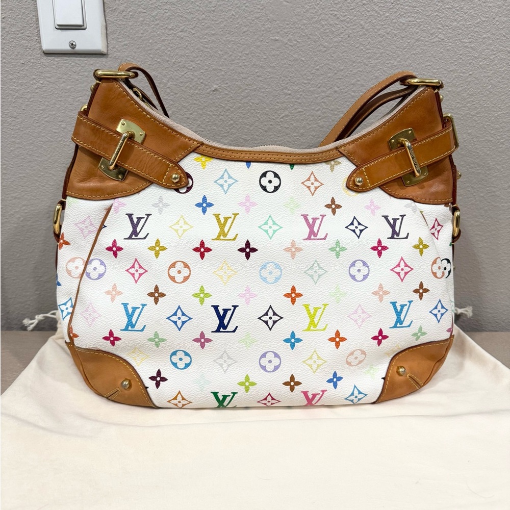 SOLD 
Louis Vuitton White Multicolor Monogram Shoulder Bag